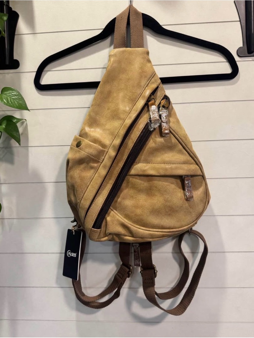 KL 928 Casual Tan Sling Belt Bag for Women - Versatile Crossbody Backpack